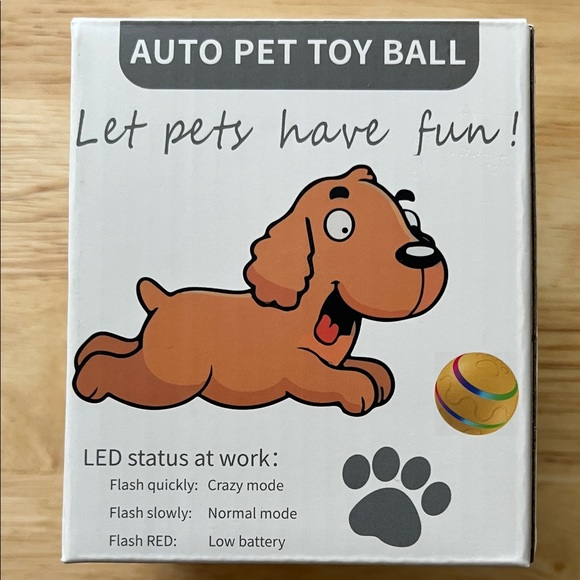 Auto Pet LED Toy Ball for Dogs - Brown and Multicolor - Picture 1 of 5